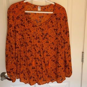 Orange Floral Shirt